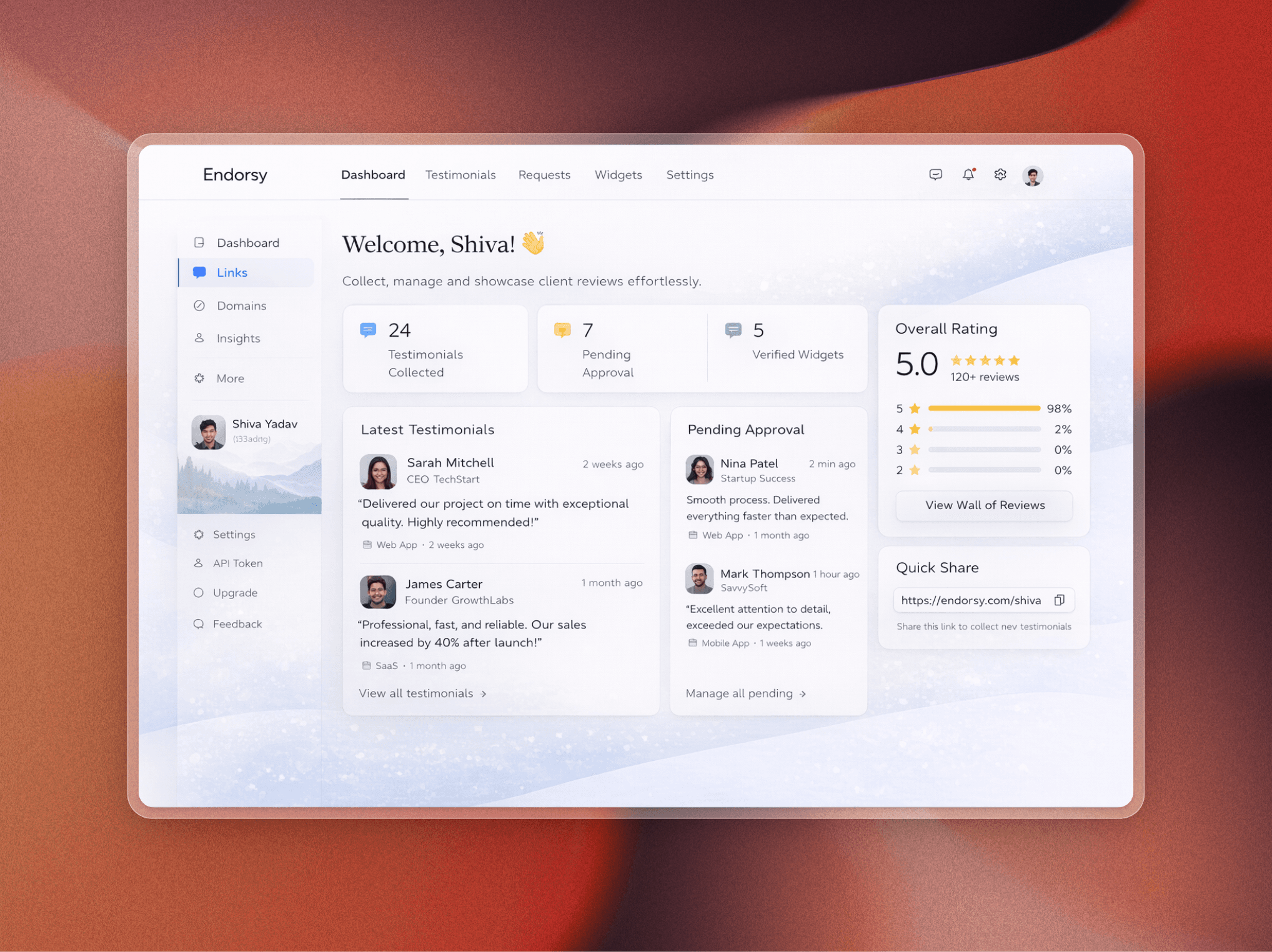 Endorsy Dashboard Preview